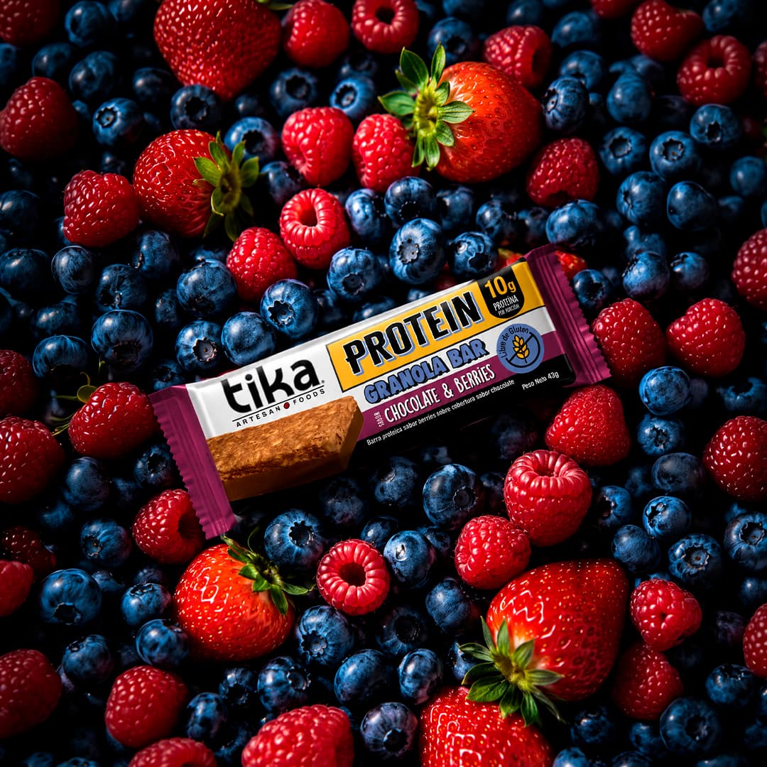 5 Barritas Tika Protein Chocolate & Berries 215g