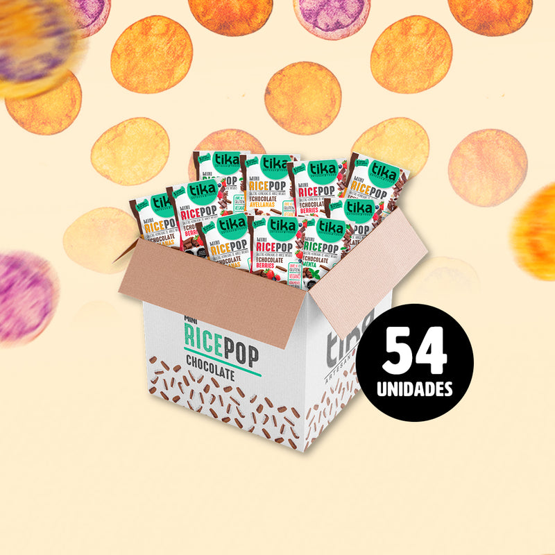 25% DCTO - Pack 54 Tika Mini Rice Pop Chocolate