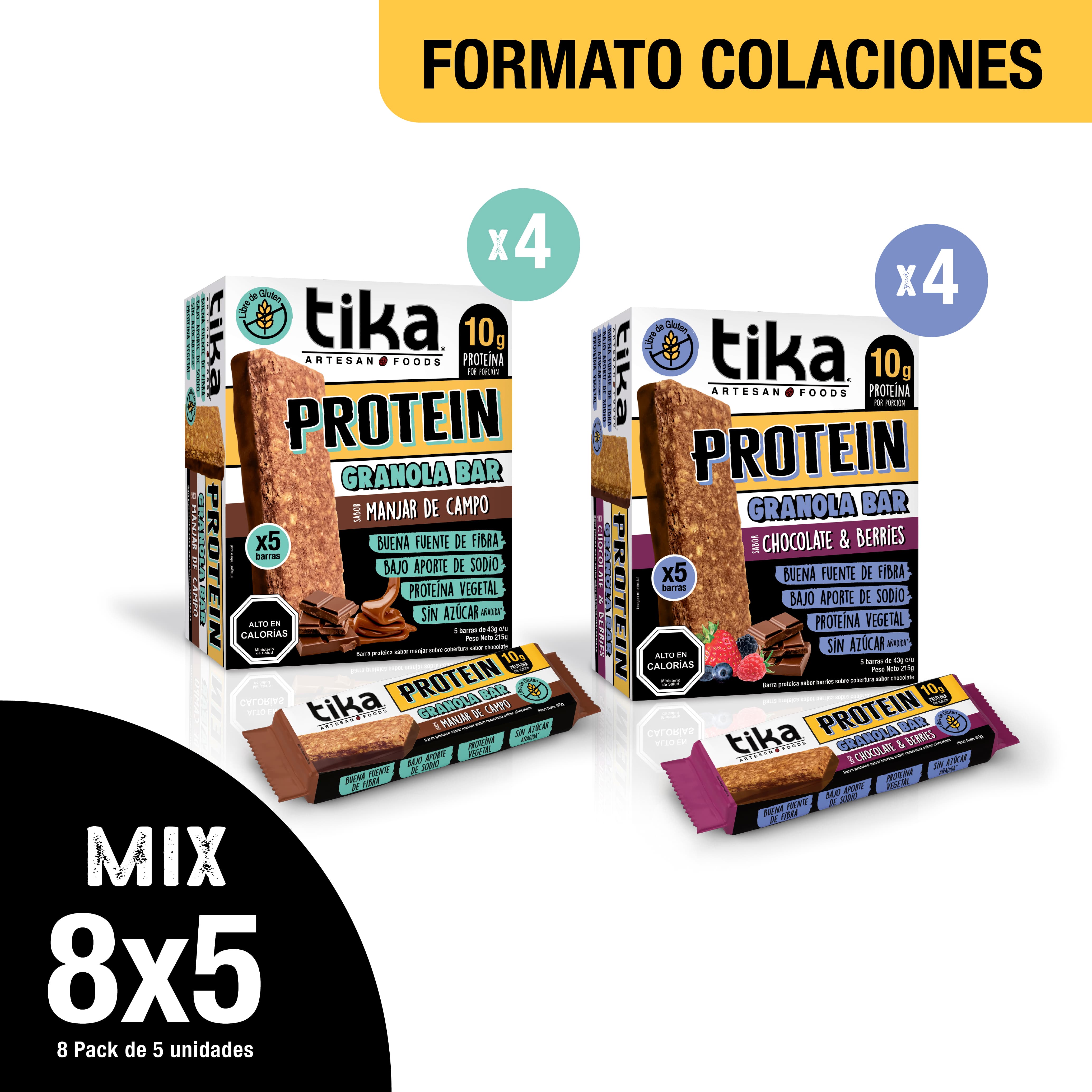 Pack [8x5] Tika Barritas Duo Sabor - 40 Colaciones