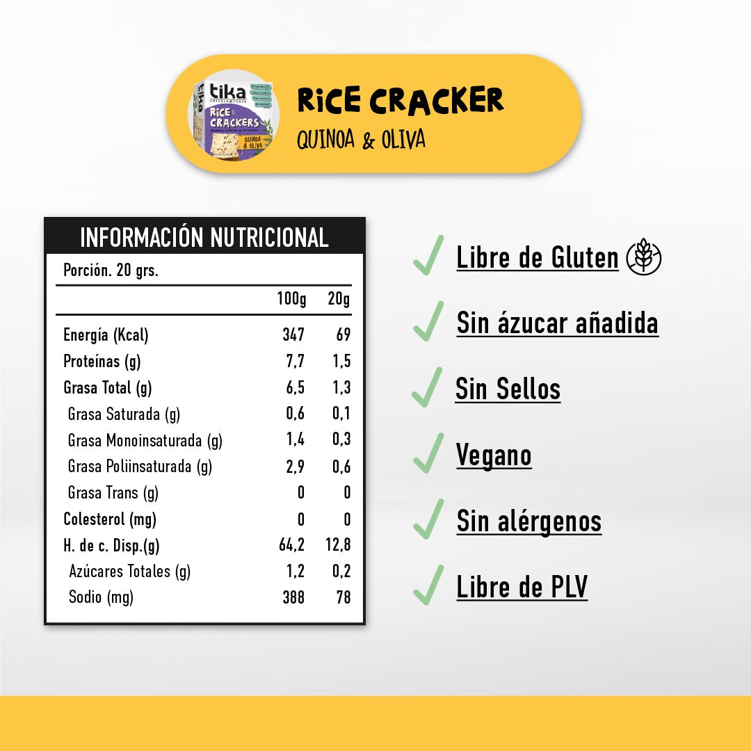 Tika Crackers Quinoa & Oliva 140g