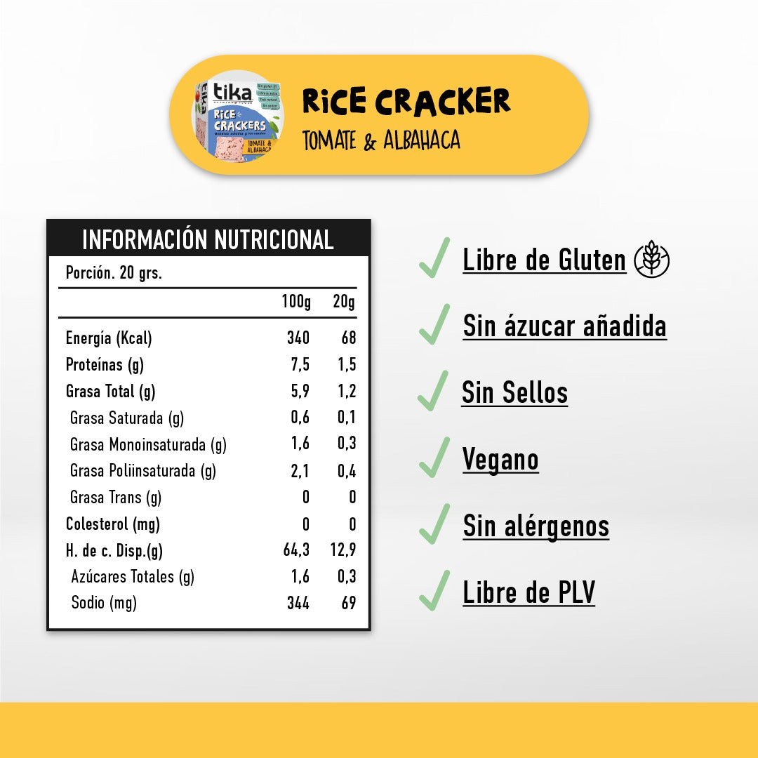 Tika Crackers Tomate & Albahaca 140g