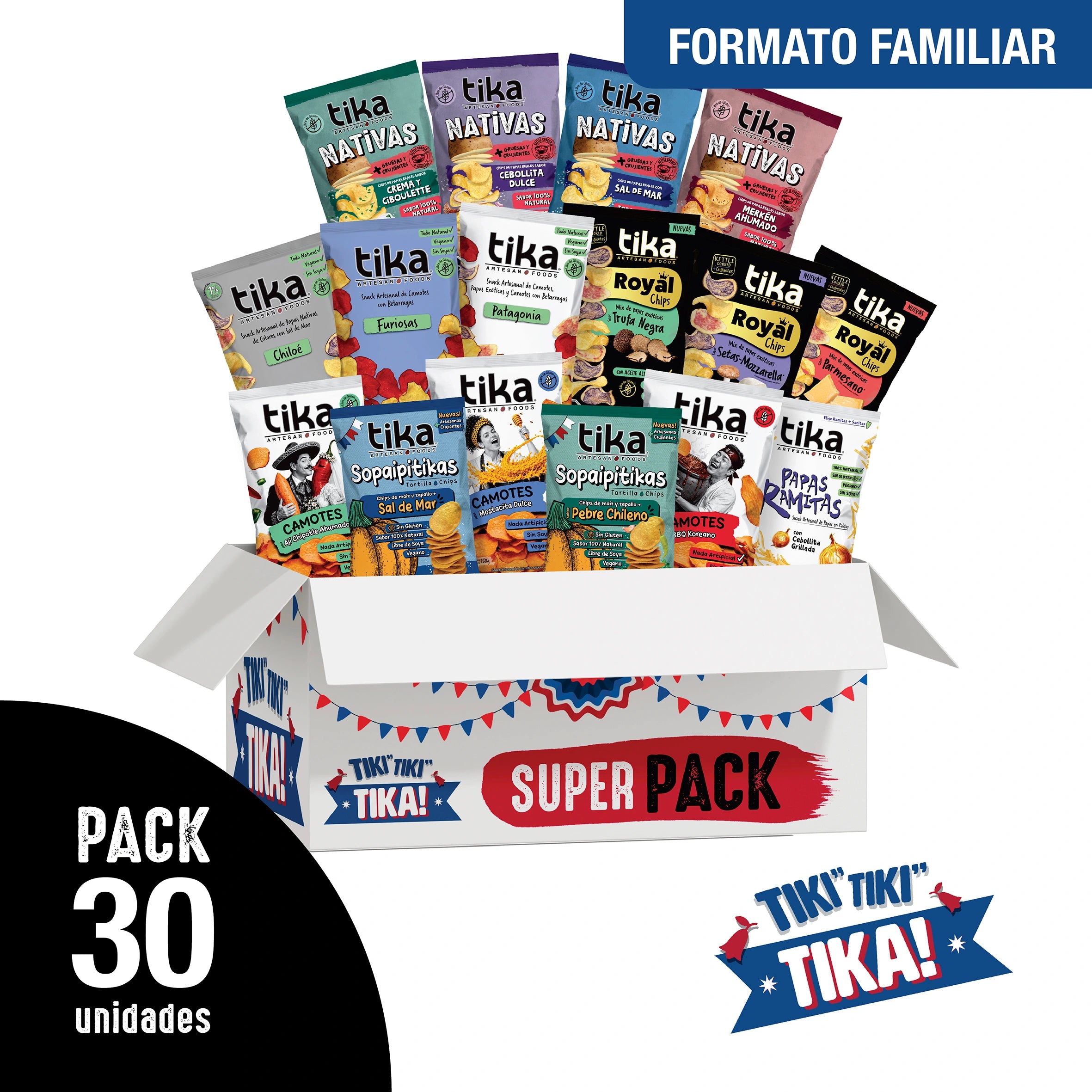 Super Pack TIKI TIKI TIKA - 30 Unidades 150g
