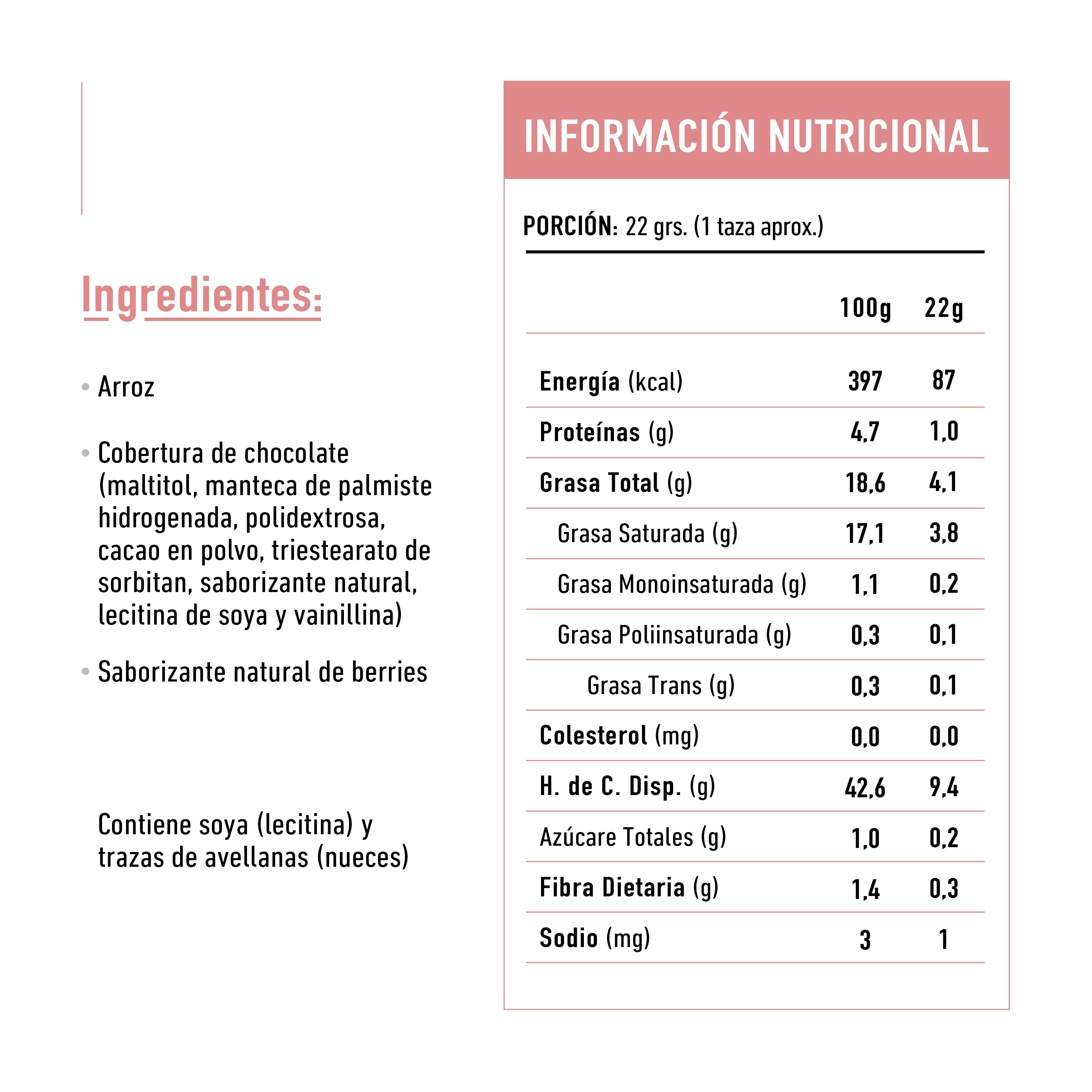 Tika Mini Rice Pop Chocolate Berries 22g x 36 unidades